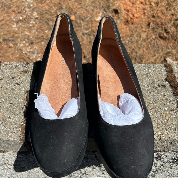 NIB Vionic Sereno Womens Sz 9.5 Black Platform Wedge Suede Pumps (READ) Comfort - Picture 4 of 11